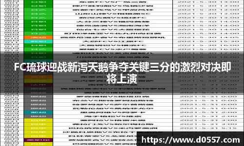 FC琉球迎战新泻天鹅争夺关键三分的激烈对决即将上演